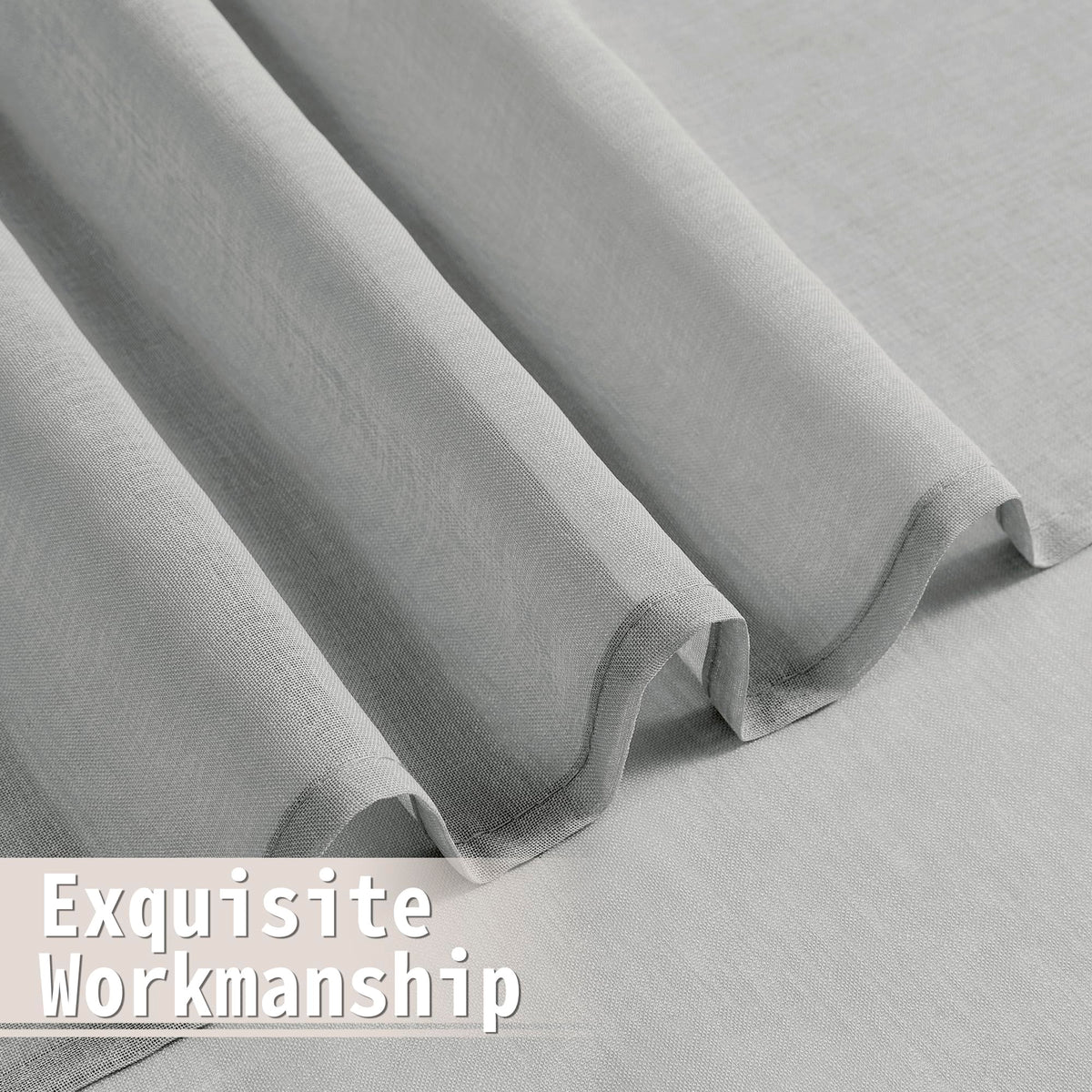 Sheer Door Curtain Closet Linen Textured Curtains Sheer Doorway Light Filtering Voile Patio Glass Doors Rod Pocket Curtain French Door