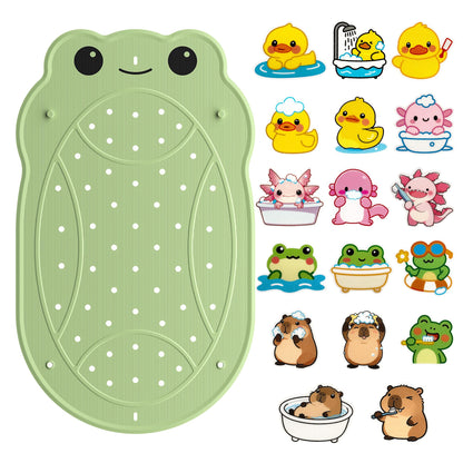 Kids Bathtub Mat Non Slip with 17PCS Bathtub Stickers for Toddlers