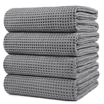 430 GSM Poly Blend Microfiber Quick Dry Waffle Bath Towel (4 Count)