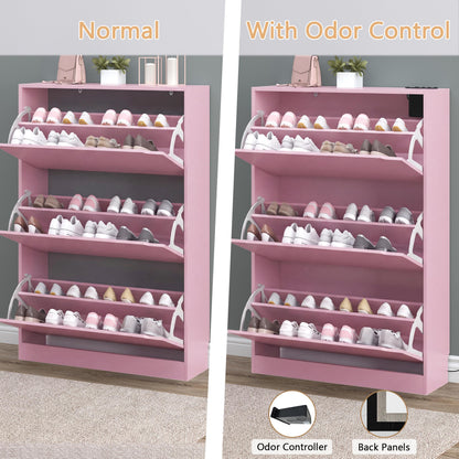 Shoe Cabinet with Odor Control and Back Panels