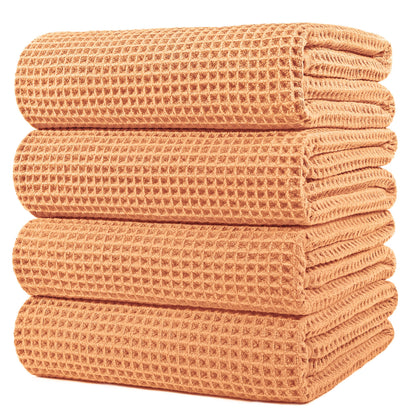 430 GSM Poly Blend Microfiber Quick Dry Waffle Bath Towel (4 Count)