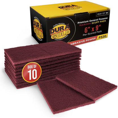 Premium 6" x 9" Maroon General Purpose Scuff Pads (10 Count)