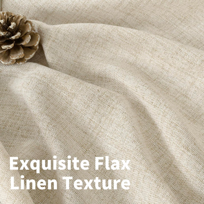 Linen Semi Sheer Curtains 52 X 63 Inch Length 2 Panels for Living Room (2 Count)