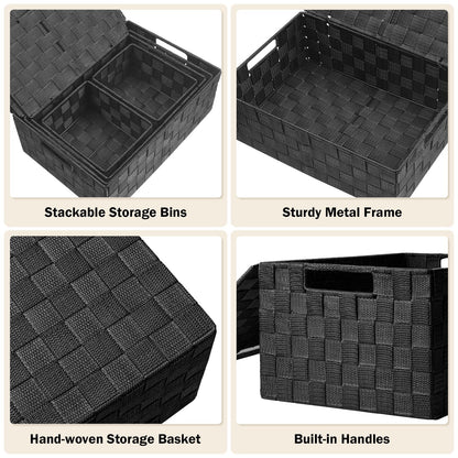 Storage Baskets with Lids (5 Count)