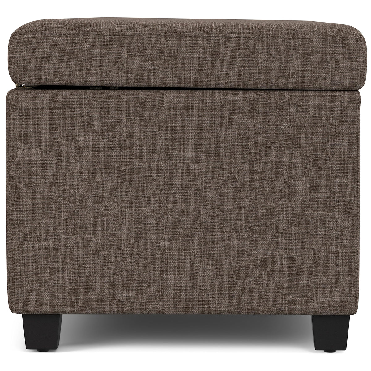 Avalon 54" Wide Linen Look Fabric Storage Ottoman in Fawn Brown
