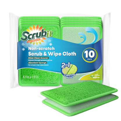 Scrub and Wipe Cleaning Pads [10 Pack] (10 Count)