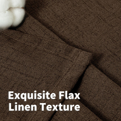 Dark Brown Linen Curtains for Living Room 2 Panels (2 Count)