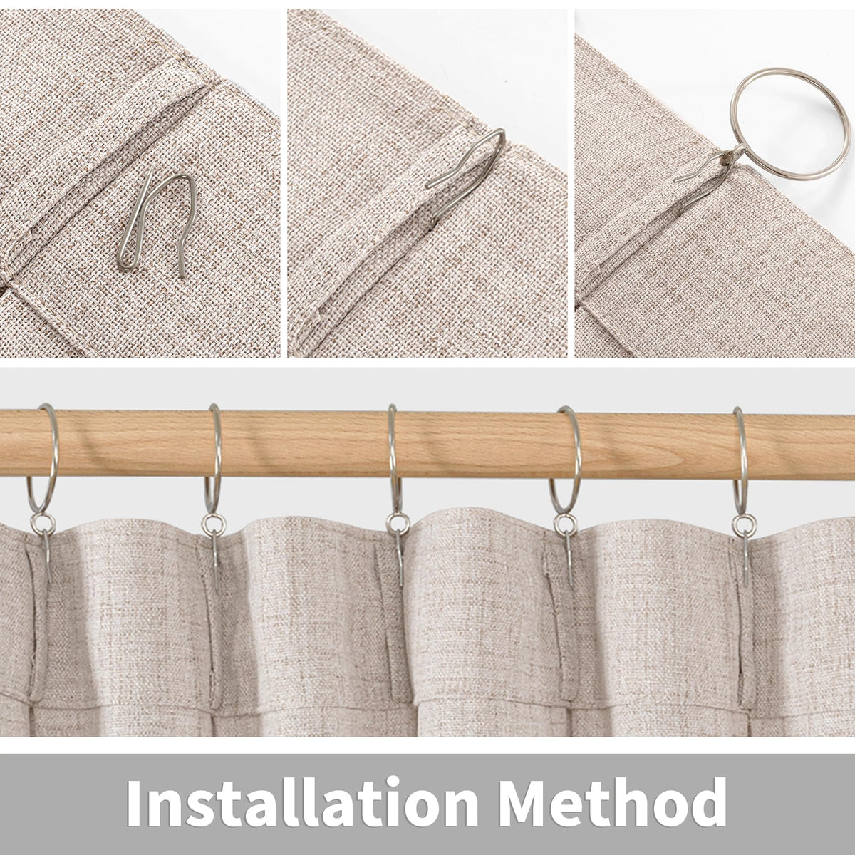 Linen Curtains 90 Inch Length 2 Panels for Living Room (2 Count)