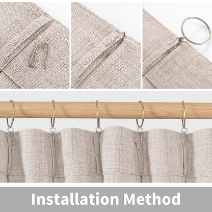 Linen Curtains 90 Inch Length 2 Panels for Living Room (2 Count)