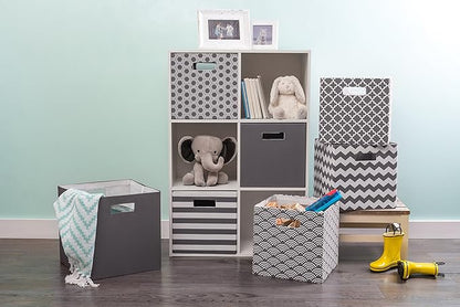 DII Poly-Cube Storage Collection Hard Sided, Collapsible Solid, Large, Gray