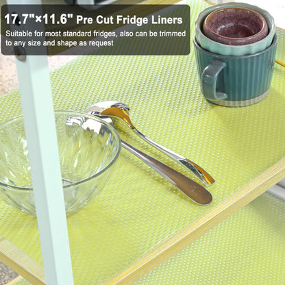 12Pcs Refrigerator Liners Washable Fridge Shelf Liners Mats for Freezer Glass Shelves Kitchen Cabinets Cupboards Drawers
