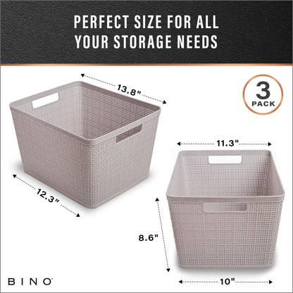 Woven Plastic Basket (3 Count)