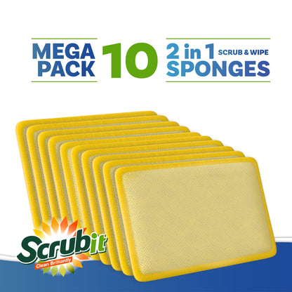 Scrub and Wipe Cleaning Pads [10 Pack] (10 Count)
