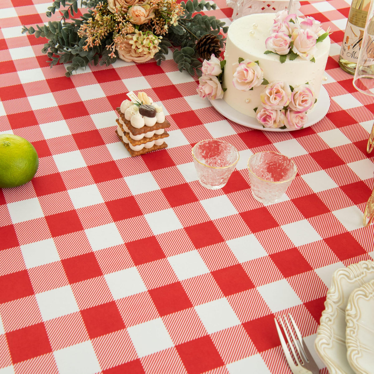 Waterproof Plaid Tablecloth Fabric