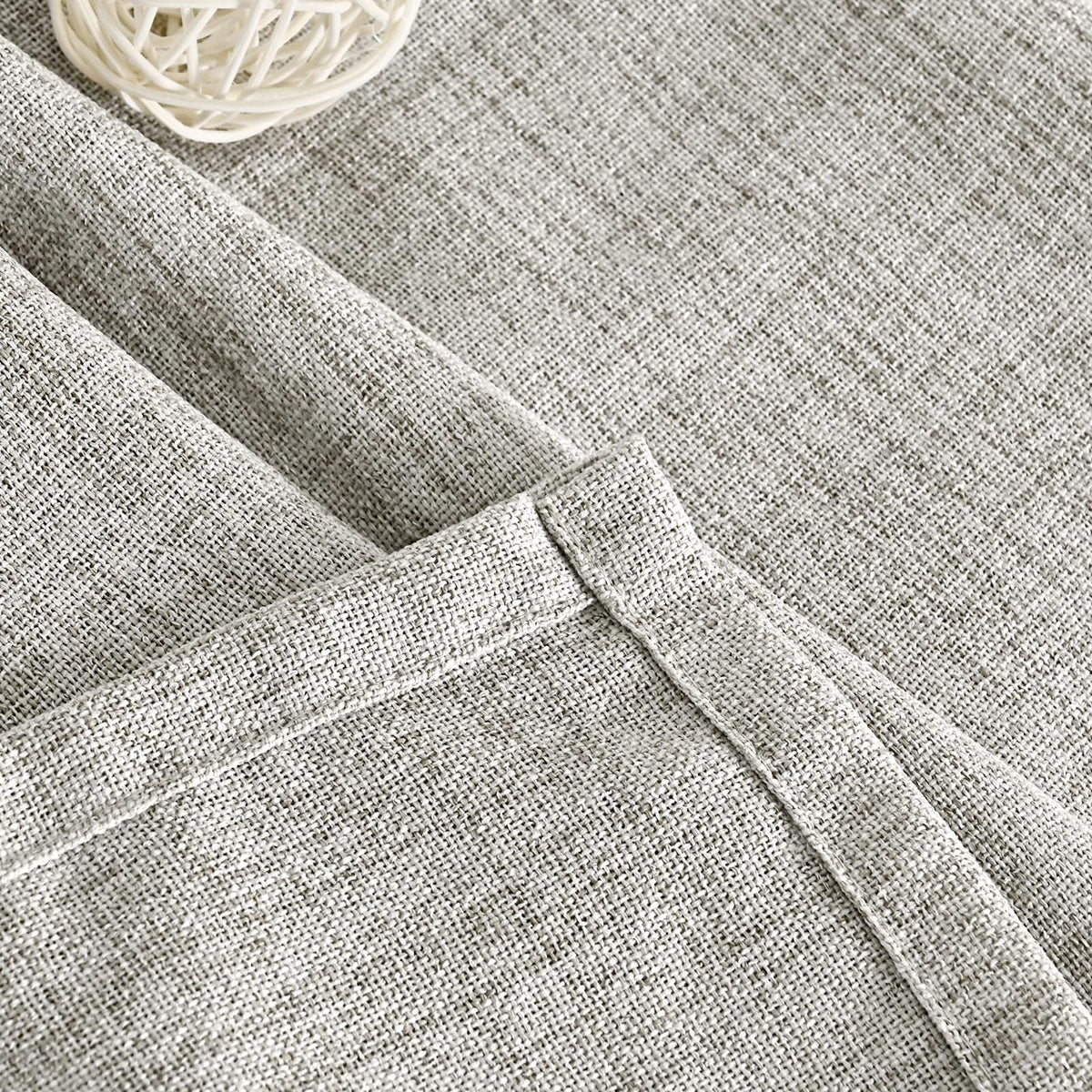 Dark Grey Linen Curtains 45 Inch Length for Short Window (2 Count)