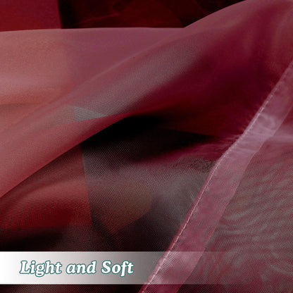 Burgundy Sheer Valances for Windows (2 Count)