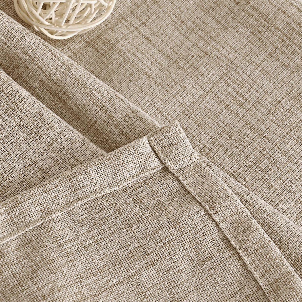 Short Linen Curtains 40 Inch Length for Cafe Window (2 Count)