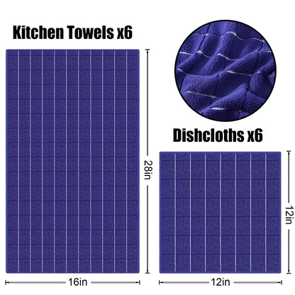Microfiber Kitchen Towels and Dishcloths Sets (20 Count)