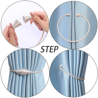 2 PCS Magnetic Curtain Tiebacks (2 Count)