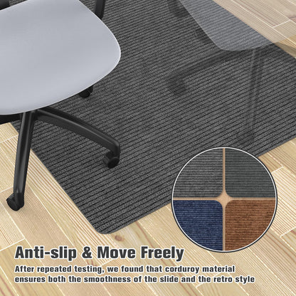 Desk Chair Mat for Hardwood Floor & Tile 55"x35" Office Chair Mat for Rolling Chairs Large Anti
