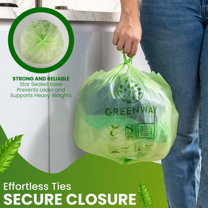 3 Gallon Compostable trash Bags with Handles (100 Count)