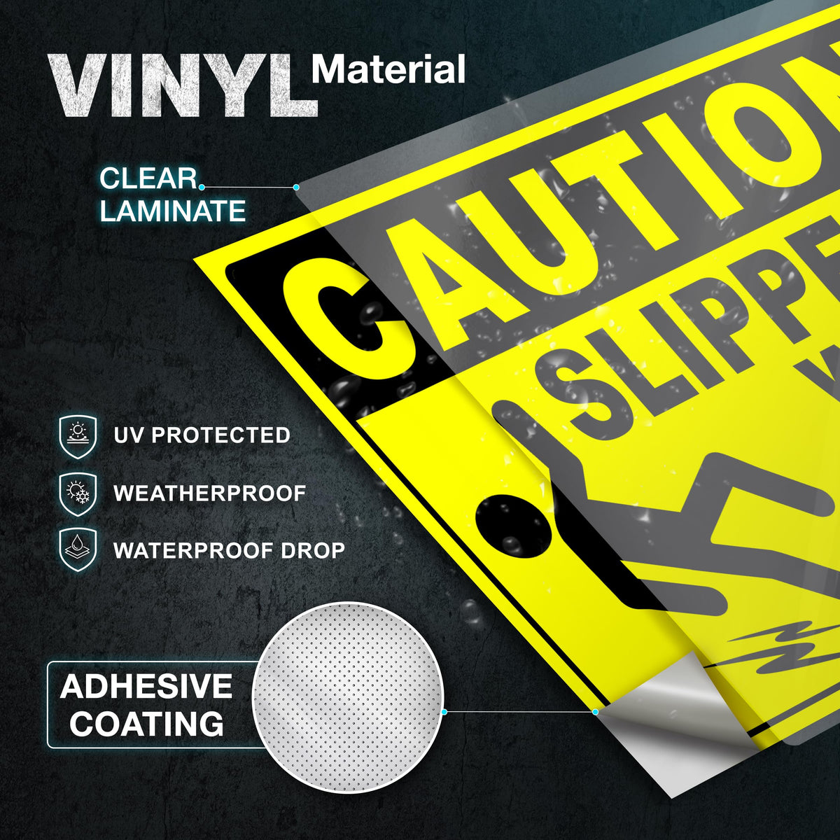 Caution Slippery When Wet Stickers (2 Count)
