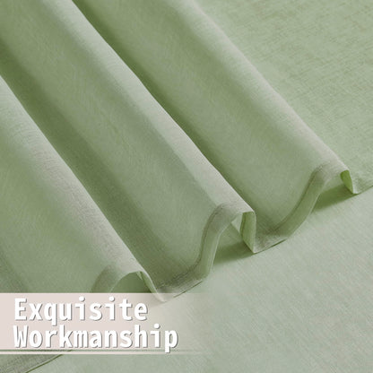 Small Sheer Door Curtain Closet Linen Textured Curtain Sheers Doorway Light Filtering Voile French Door Rod Pocket Curtains Patio Glass Doors