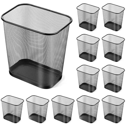 12 Pcs Black Mesh Trash Cans Bulk (12 Count)