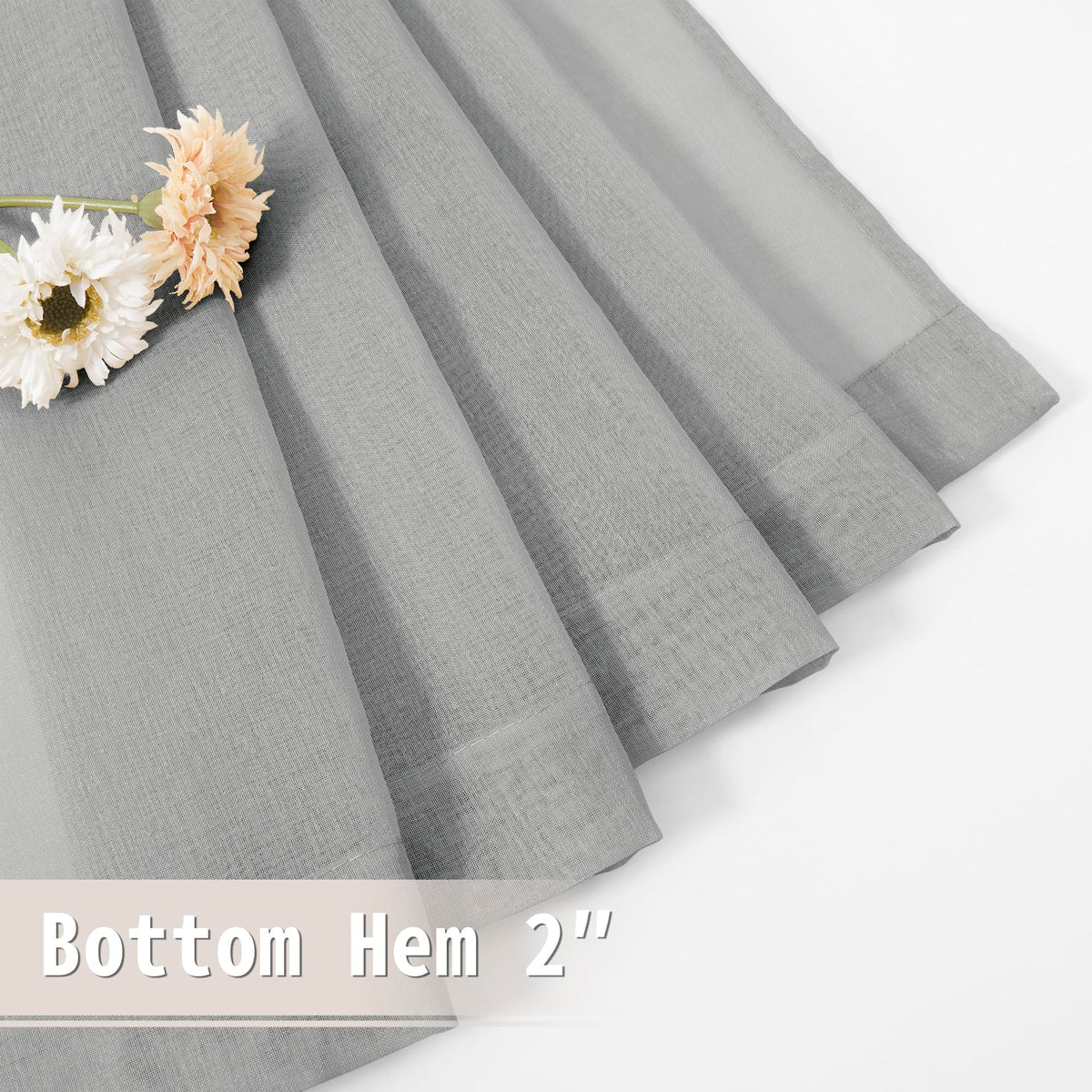 Sheer Door Curtain Closet Linen Textured Curtains Sheer Doorway Light Filtering Voile Patio Glass Doors Rod Pocket Curtain French Door