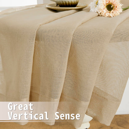 Sheer Door Curtain Closet Linen Textured Curtain Sheers Doorway Light Filtering Voile French Door Rod Pocket Curtains Patio Glass Doors