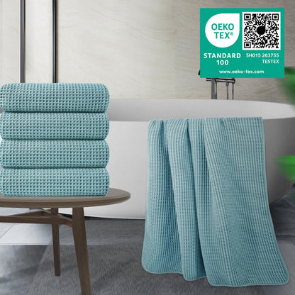 430 GSM Poly Blend Microfiber Quick Dry Waffle Bath Towel (4 Count)