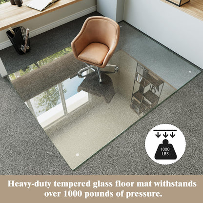 60" x 80" Office Chair Mat for Hardwood Floors & Carpets
