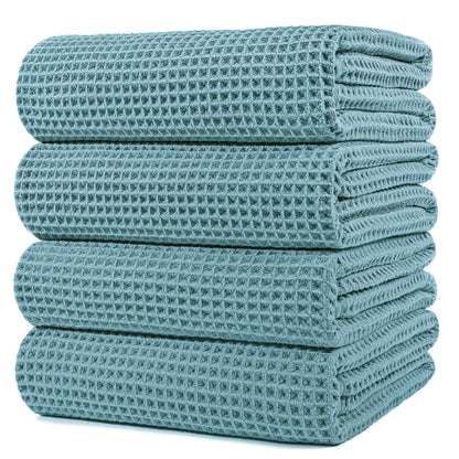 430 GSM Poly Blend Microfiber Quick Dry Waffle Bath Towel (4 Count)
