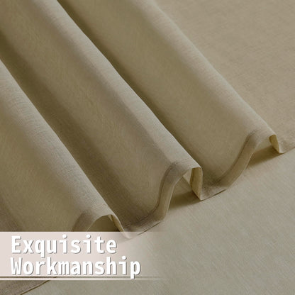Sheer Door Curtains Closet Linen Textured Curtain Sheers Doorway Light Filtering Voile Patio Glass Door Rod Pocket Curtains French Doors