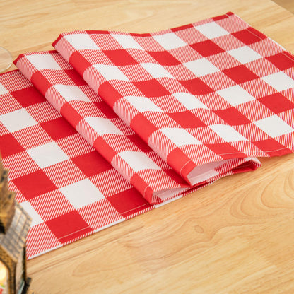 Waterproof Checkered Tablecloth Runner Fabric