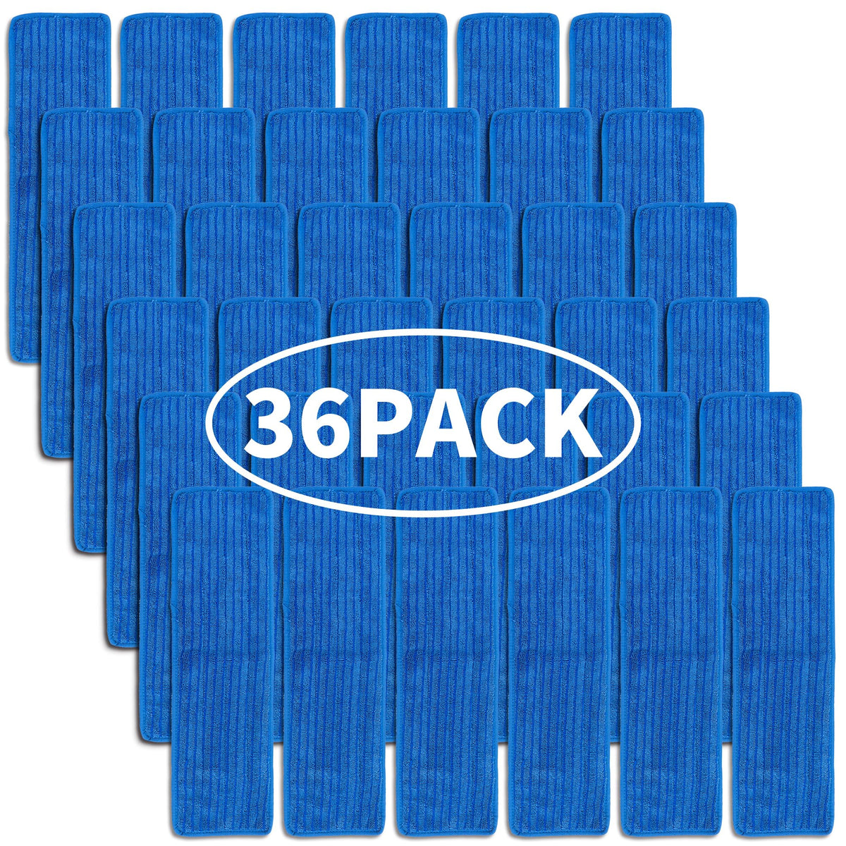 Matthew 18'' 36 Pcs Microfiber Mop Replacement Pads for Wet Dry Multi (36 Count)