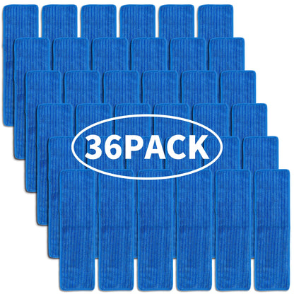 Matthew 18'' 36 Pcs Microfiber Mop Replacement Pads for Wet Dry Multi (36 Count)